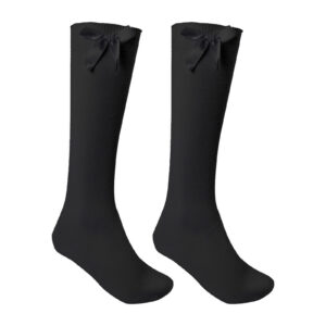 Knee High Bow Design Socks - Black