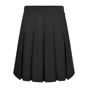 Stiched Down Box Pleated Skirt - Black