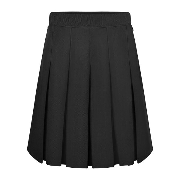 SkirtsStichedDownBoxPleatedBlackFront